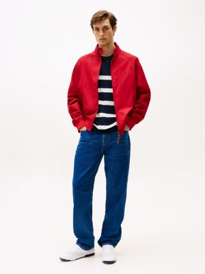 wit leren basketbalsneaker met gemengde texturen voor heren - tommy hilfiger