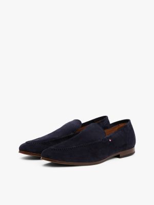 blue suede flexible loafers for men tommy hilfiger