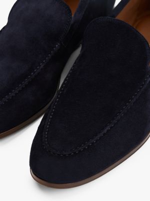blue suede flexible loafers for men tommy hilfiger