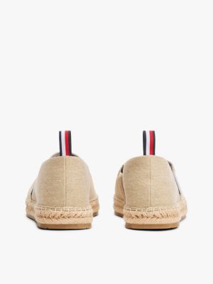 espadrillas in camoscio con suola flessibile beige da uomini tommy hilfiger