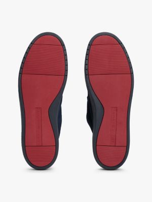 chaussures légères en daim à bout mocassin bleu pour hommes tommy hilfiger