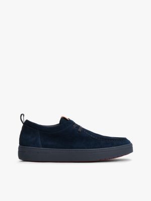 blue suede moc toe lightweight shoes for men tommy hilfiger