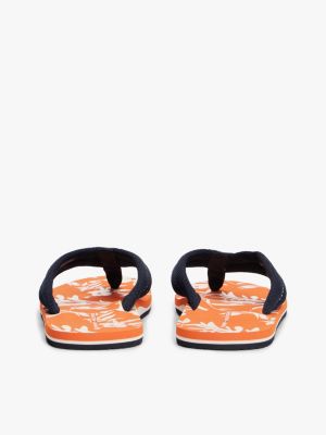 sandali infradito con fasce e logo blu da uomini tommy hilfiger
