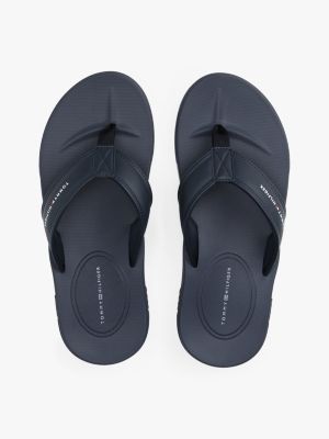 tongs à bride à logo bleu pour hommes tommy hilfiger