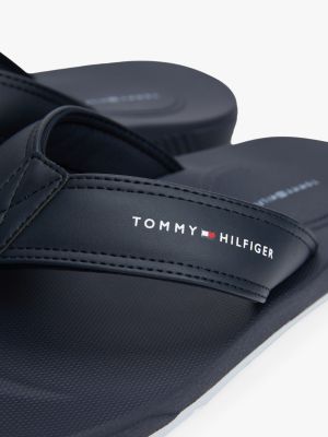 tongs à bride à logo bleu pour hommes tommy hilfiger