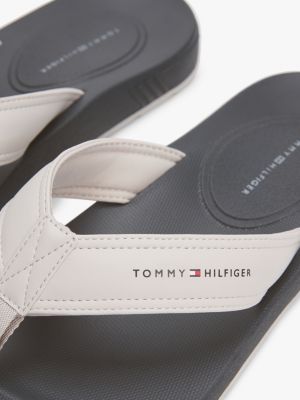 blue logo strap flip-flops for men tommy hilfiger