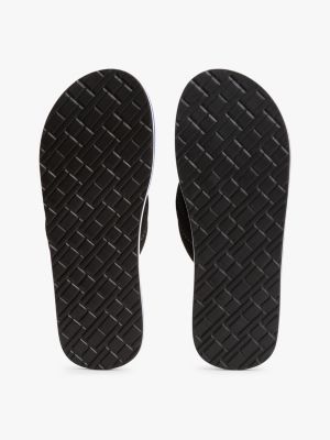blue;multi print footbed flip-flops for men tommy hilfiger