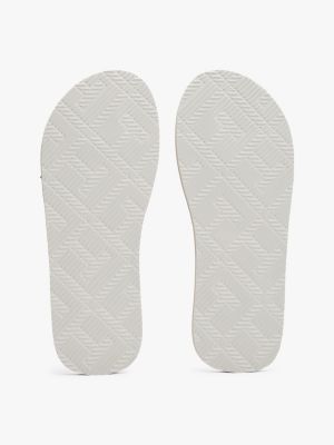 beige hilfiger monotype logo flip-flops for men tommy hilfiger