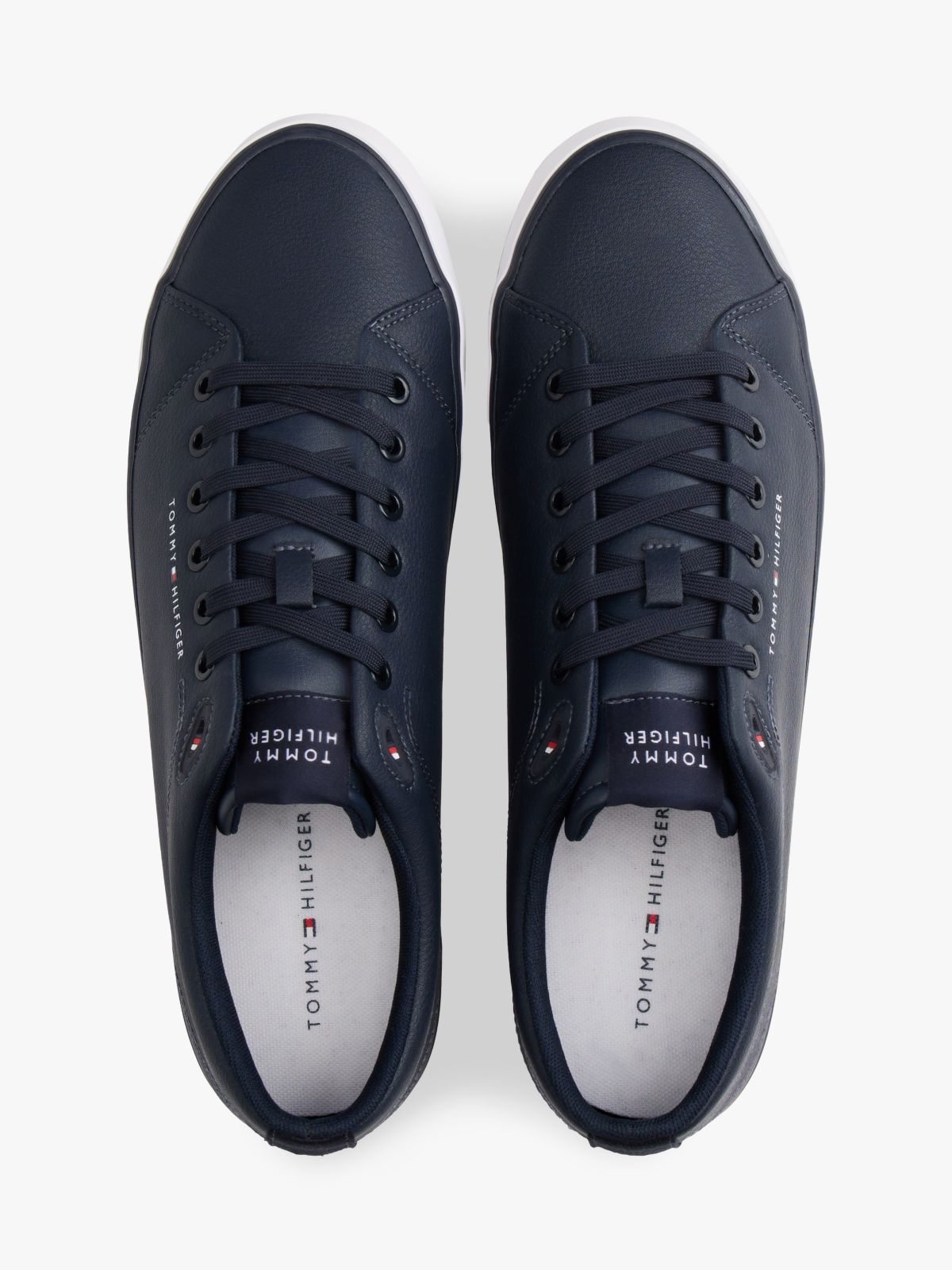 Logo Lace-Up Trainers With Leather — Blue