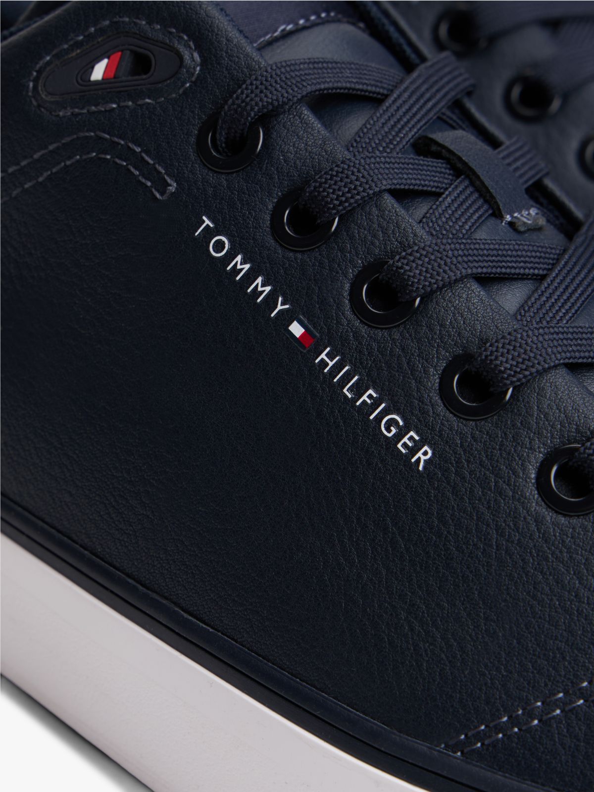 Logo Lace-Up Trainers With Leather — Blue