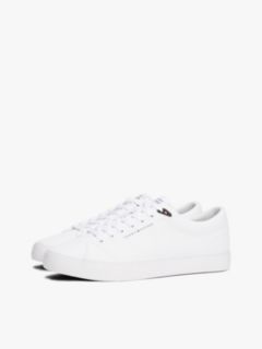 Logo Lace-Up Trainers With Leather — White 2