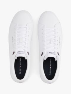 Logo Lace-Up Trainers With Leather — White 3