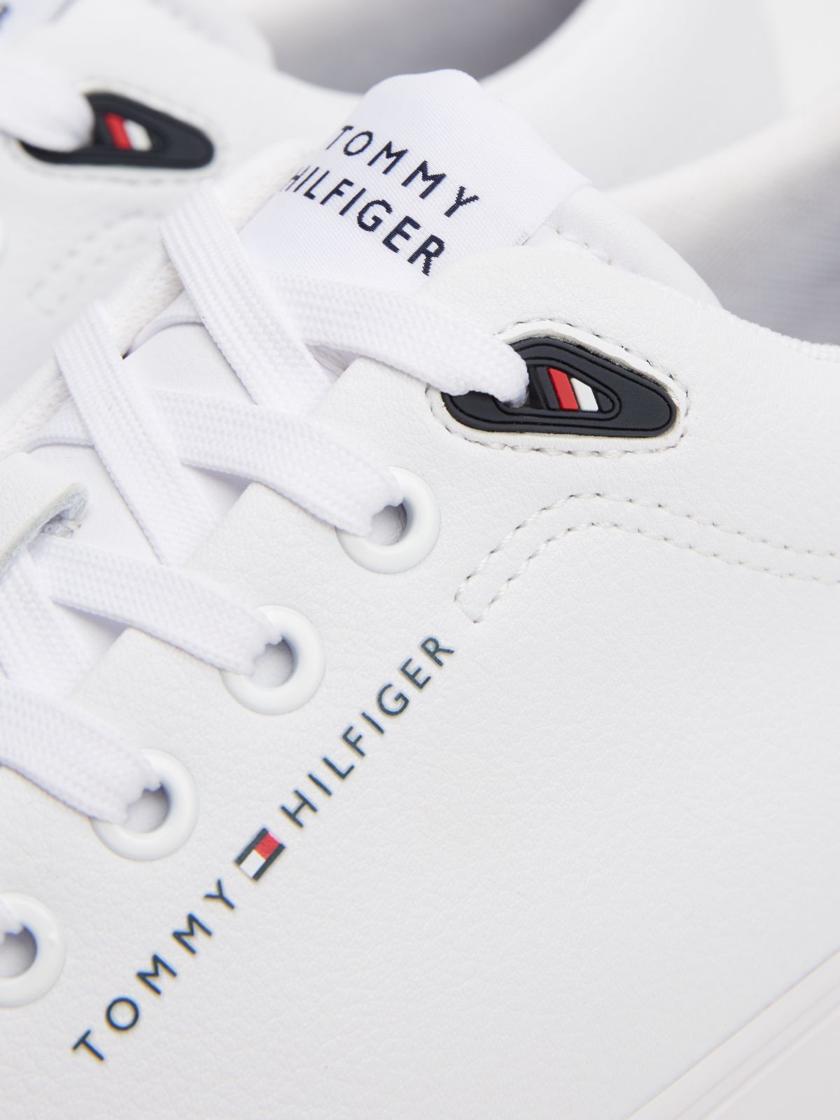 Logo Lace-Up Trainers With Leather — White