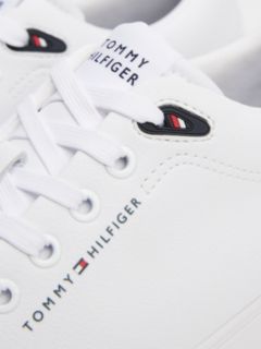 Logo Lace-Up Trainers With Leather — White 6