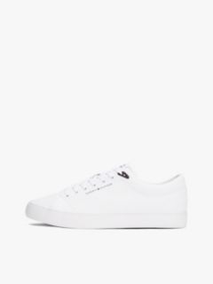 Logo Lace-Up Trainers With Leather — White 7