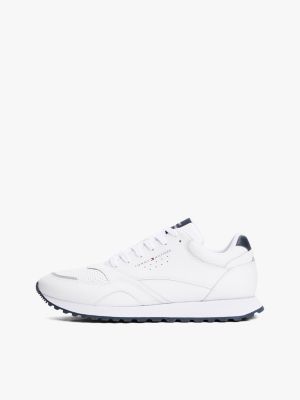 weiß rutschhemmender sneaker mit leder für herren - tommy hilfiger