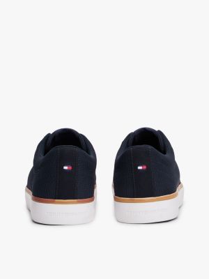 blauw mesh sneaker met geborduurde vlag voor heren - tommy hilfiger