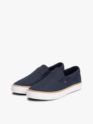 blau slip-on sneaker aus mesh für herren - tommy hilfiger