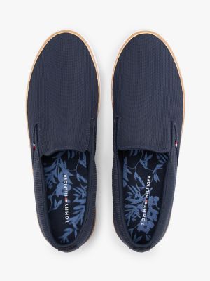 blau slip-on sneaker aus mesh für herren - tommy hilfiger