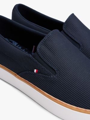 blau slip-on sneaker aus mesh für herren - tommy hilfiger