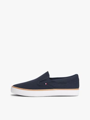 blau slip-on sneaker aus mesh für herren - tommy hilfiger