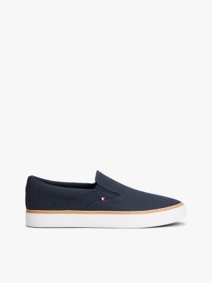 blue slip-on sneaker aus mesh für herren - tommy hilfiger