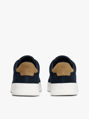 blue suede chunky sole court trainers for men tommy hilfiger