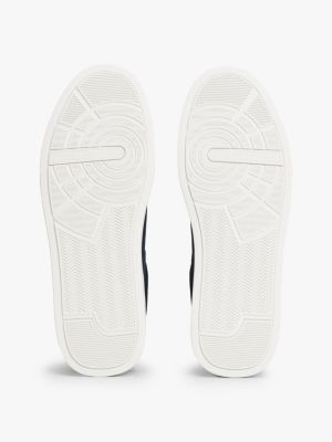 blue suede chunky sole court trainers for men tommy hilfiger