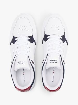 schwarz basketball-sneaker mit strukturmix und leder für herren - tommy hilfiger