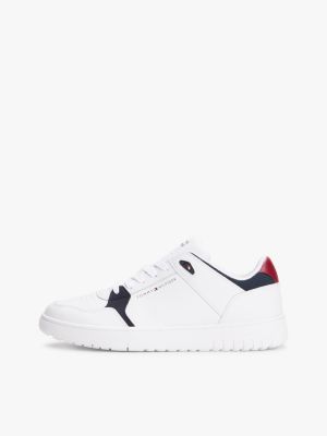 schwarz basketball-sneaker mit strukturmix und leder für herren - tommy hilfiger