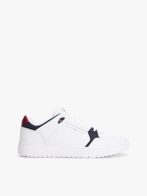 black basketball-sneaker mit strukturmix und leder für herren - tommy hilfiger