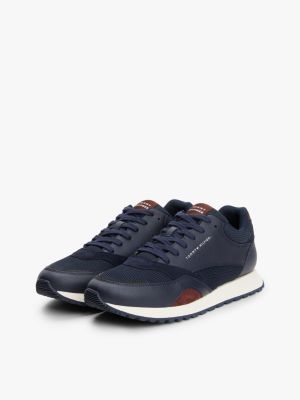 blue mesh logo trainers for men tommy hilfiger