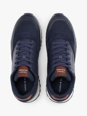 blue mesh logo trainers for men tommy hilfiger