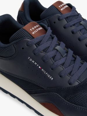 blue mesh logo trainers for men tommy hilfiger