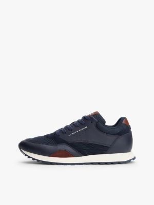 blue mesh logo trainers for men tommy hilfiger