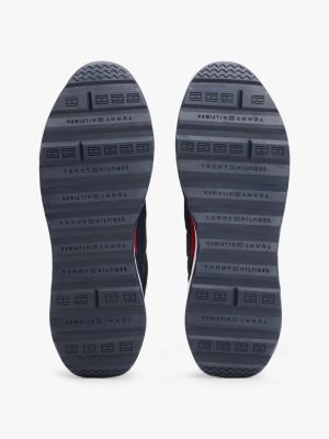 blue retro suede mix trainers for men tommy hilfiger