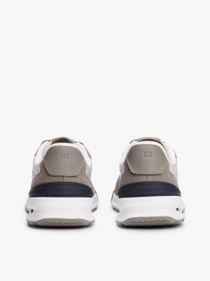 grey retro suede mix trainers for men tommy hilfiger