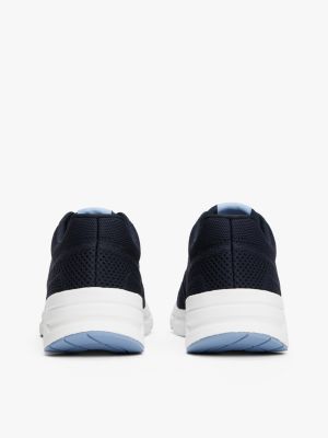 baskets de running en maille à logo monotype noir pour hommes tommy hilfiger