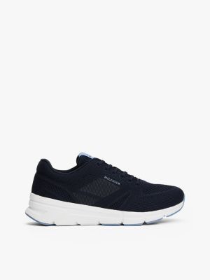 sneakers running hilfiger monotype in maglia black da uomini tommy hilfiger
