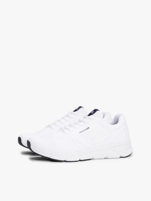 black hilfiger monotype logo knit runner trainers for men tommy hilfiger