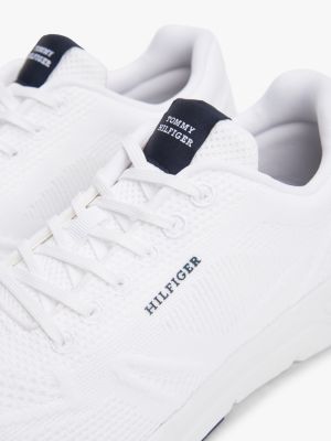 black hilfiger monotype logo knit runner trainers for men tommy hilfiger