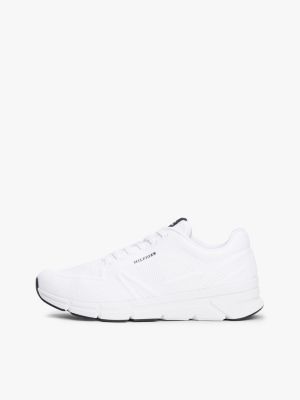 black hilfiger monotype logo knit runner trainers for men tommy hilfiger