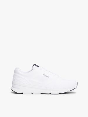 black hilfiger monotype logo knit runner trainers for men tommy hilfiger