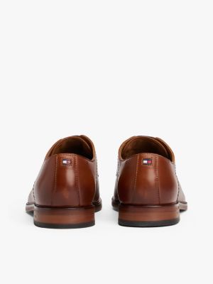 brown leather derby shoes for men tommy hilfiger
