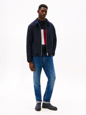 bottes chelsea crantées en daim bleu pour hommes tommy hilfiger