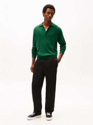 sneakers in pelle con suola preformata nero da uomini tommy hilfiger