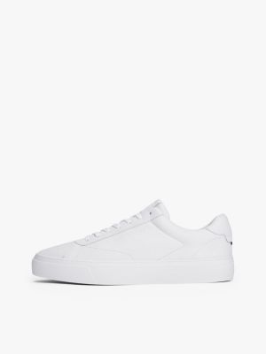 white leather cupsole trainers for men tommy hilfiger