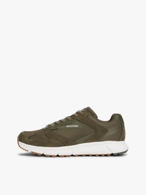 zapatillas de running con suela de tacos verde de hombres tommy hilfiger