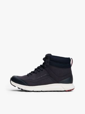 blue waterproof cleat high-top hybrid boots for men tommy hilfiger