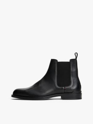 schwarz chelsea-boot aus leder für herren - tommy hilfiger